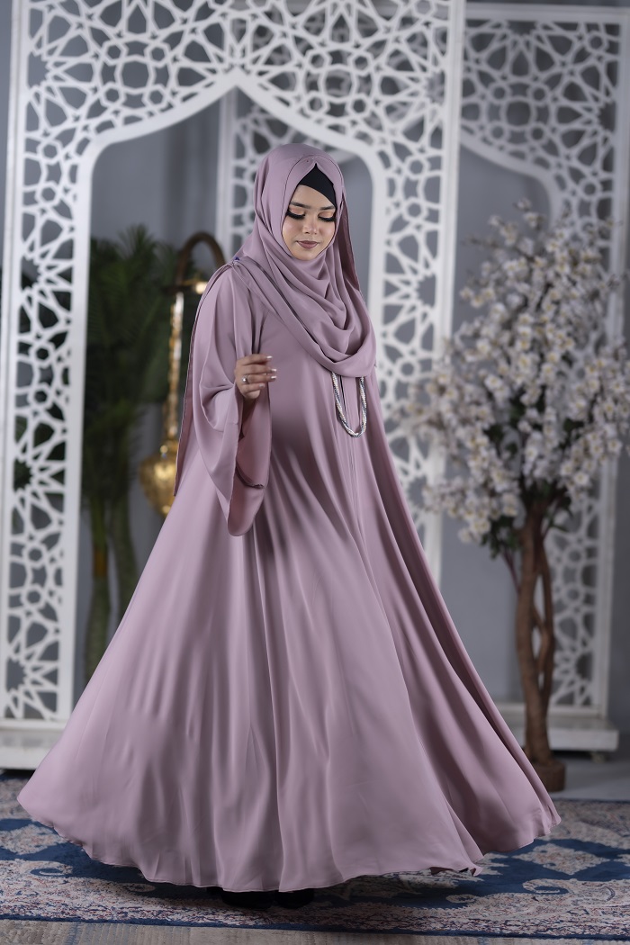 Premium Front-Zipper Only Abaya-Nude