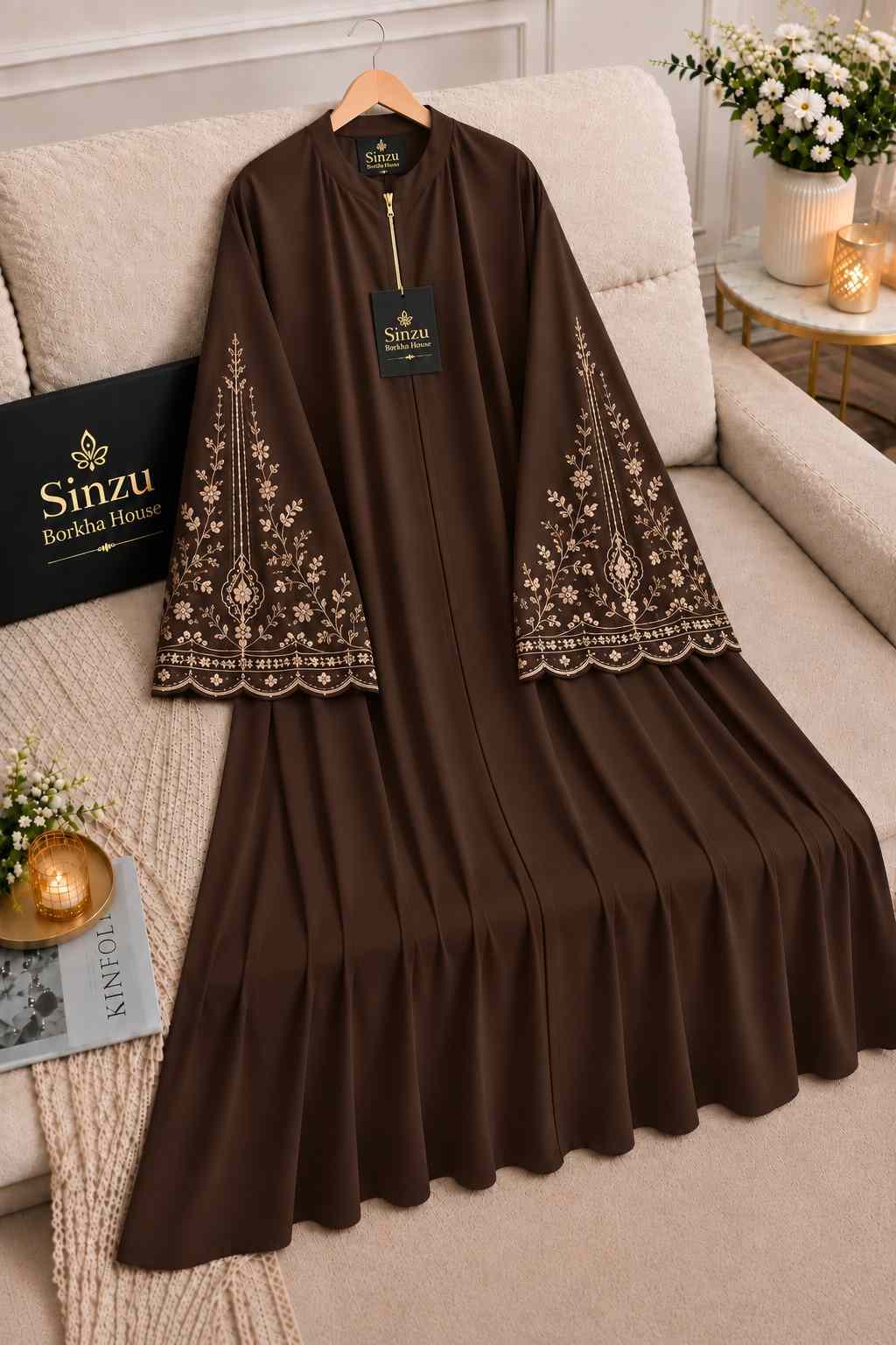 T9 - V2 - Embroidery   - Chocolate
